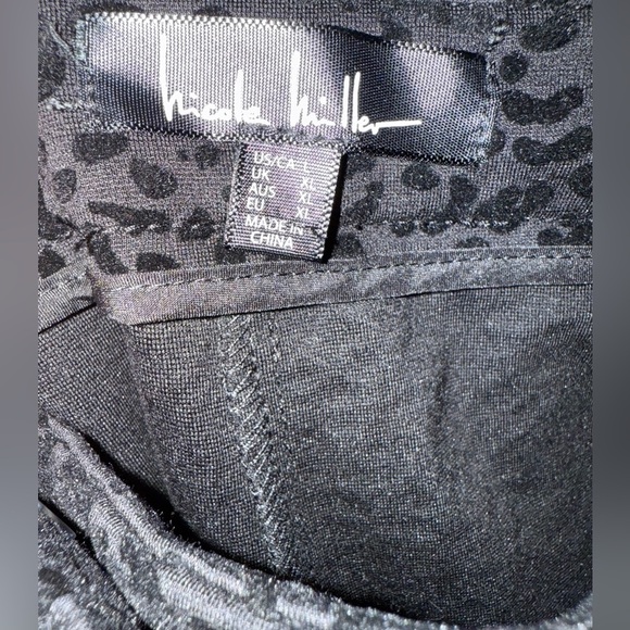 Nicole Miller Women's Velvet Leopard Corpcore Party Dress Pants Straight Leg L - Picture 4 of 7